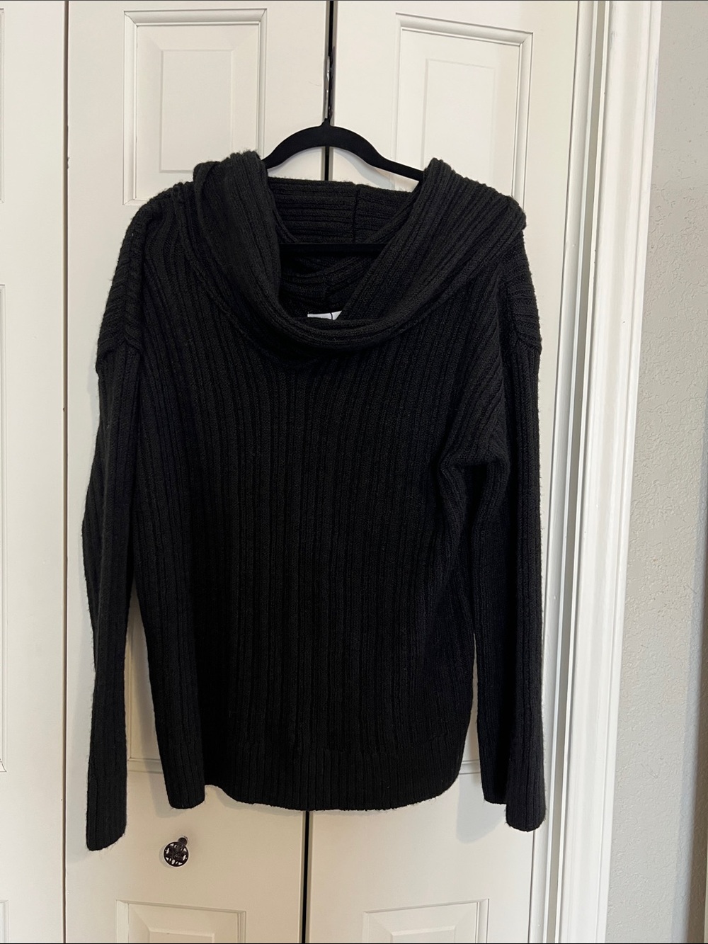 Princess Polly Black Ribbed Cowl Sweater size medium/large